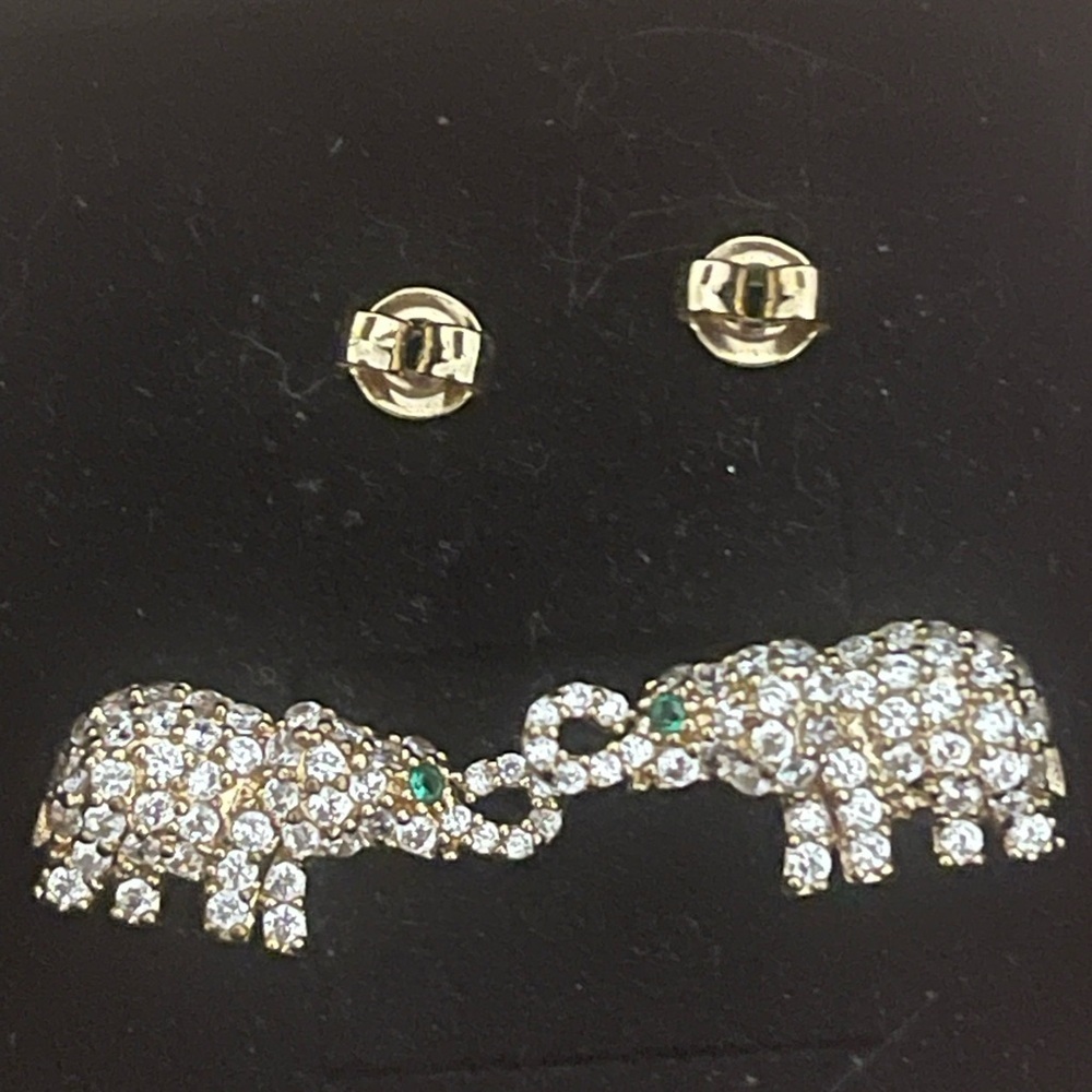 Gold Elephant Stud Earrings